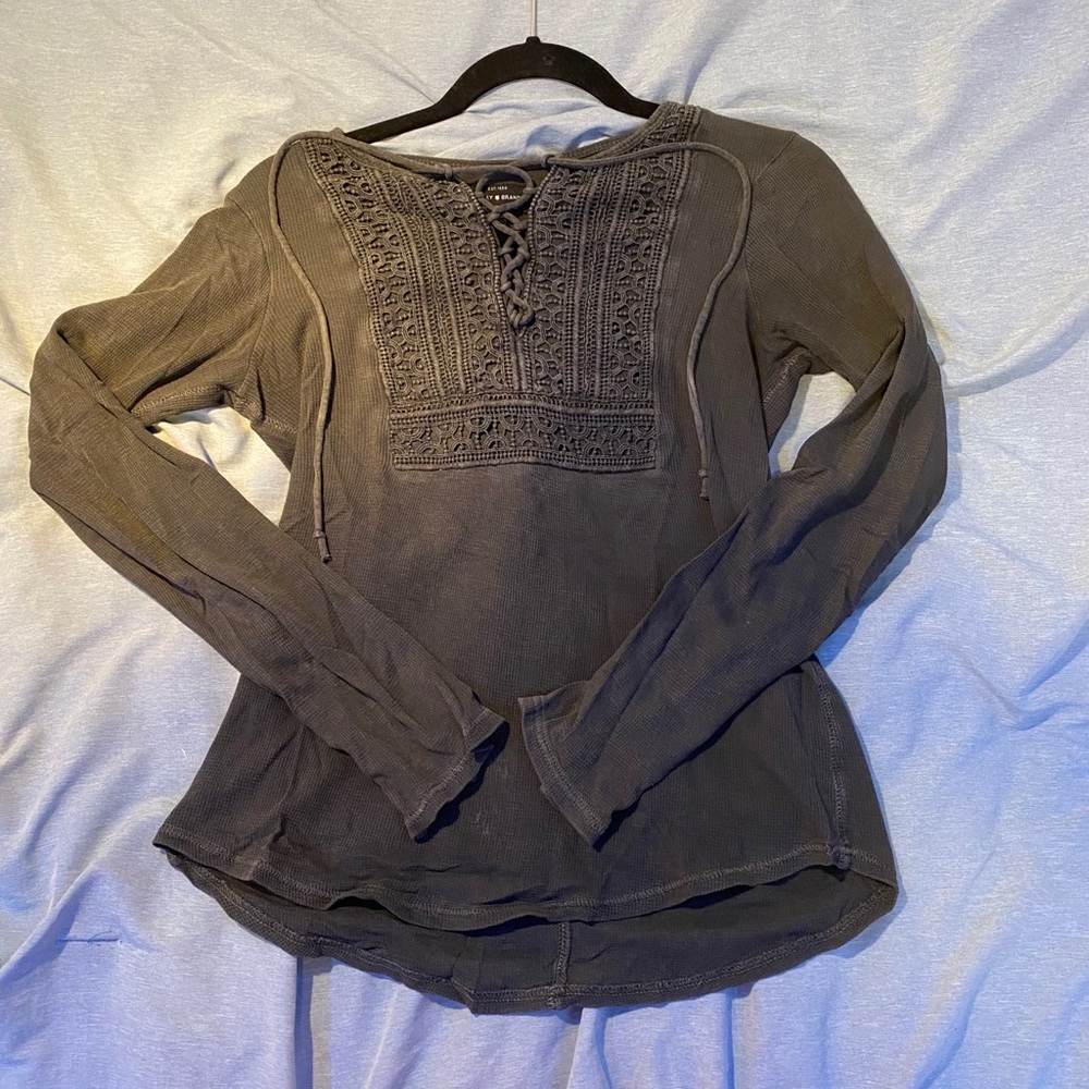 Women’s Lucky Brand Long Sleeve top with lace up